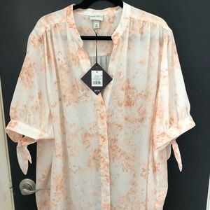 Ava & Viv Pink Tie Die Blouse size 3X